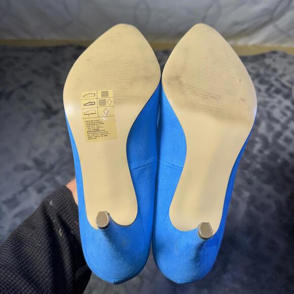 H&M Women's Heels Baby Blue Sz 7 With Matching Clutch - Picture 10 of 15